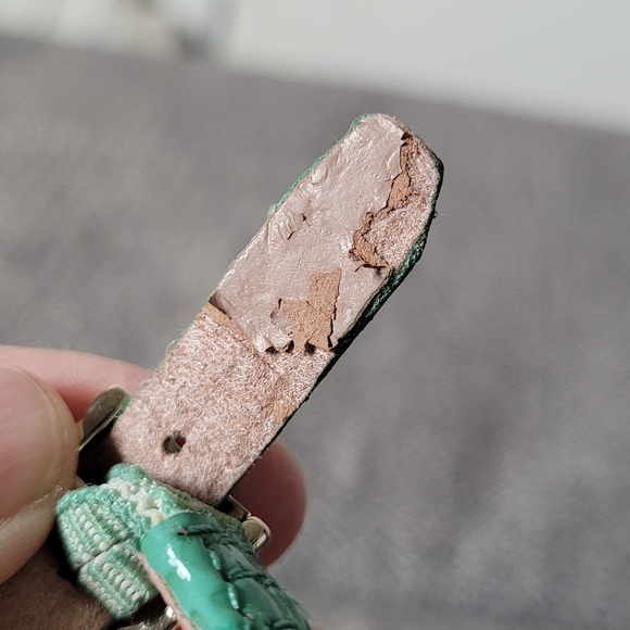 SALE. VINCE CAMUTO retro style mint green patent snakeskin heel size 8 - Picture 13 of 13